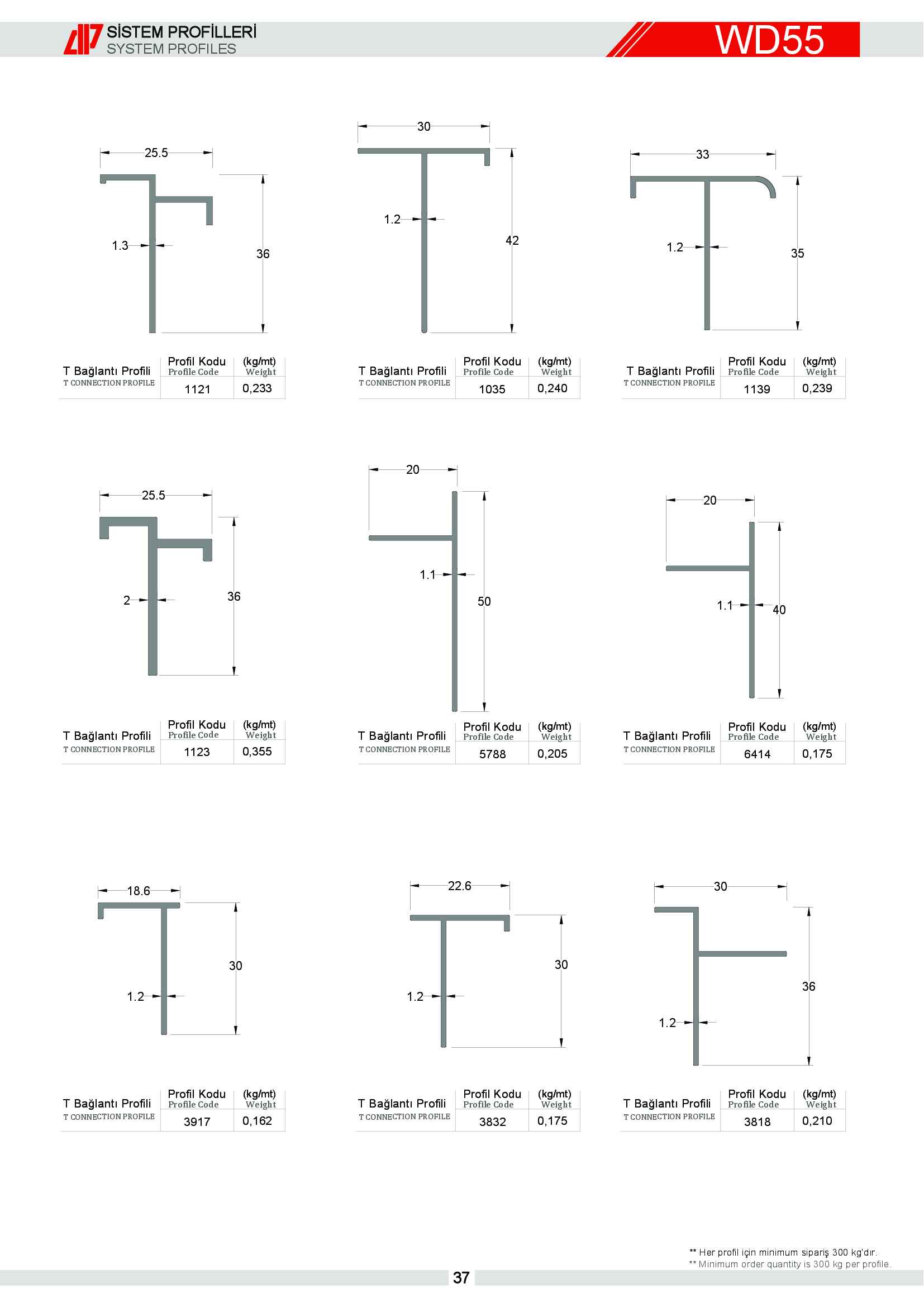 S 55 Yalıtımsız Alüminyum 35